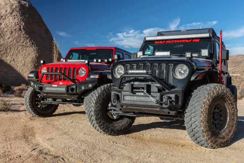 Go Rhino 07-20 Jeep Wrangler JL/JLU/JK/JKU/Gladiator JT Rockline Front Stubby Bumper w/ Overrider 331101T