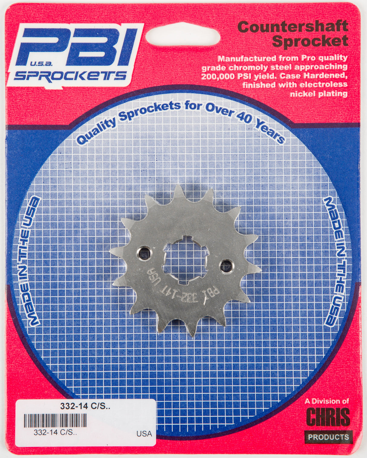 PBIFront Cs Sprocket Steel 14t-428 Hon/Yam332-14