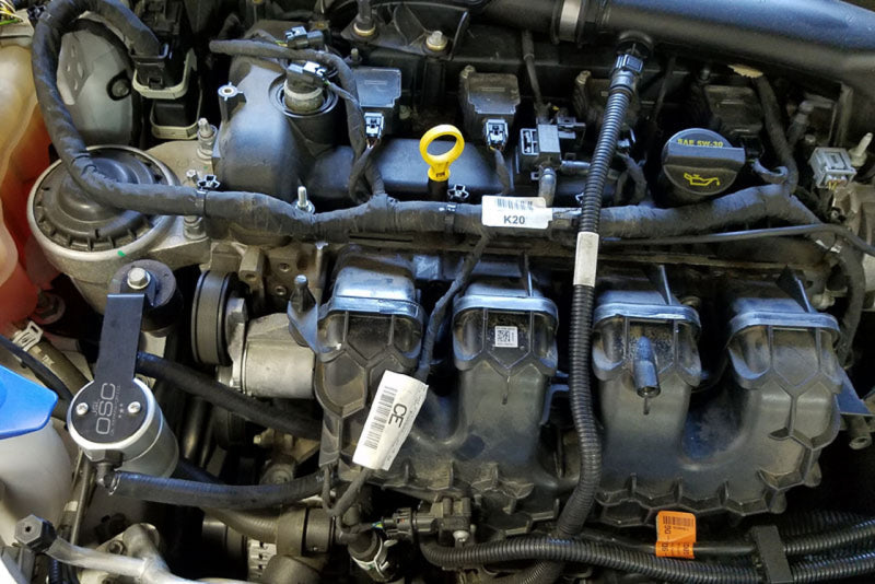 J&L 13-19 Ford Fusion 2.0L EcoBoost Passenger Side Oil Separator 3.0 - Clear Anodized 3032P-C