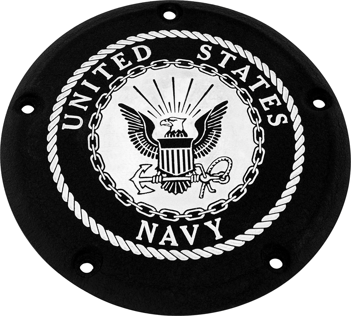 CUSTOM ENGRAVING 6 M8 Softail Derby Cover Navy Black NAV16-67BG