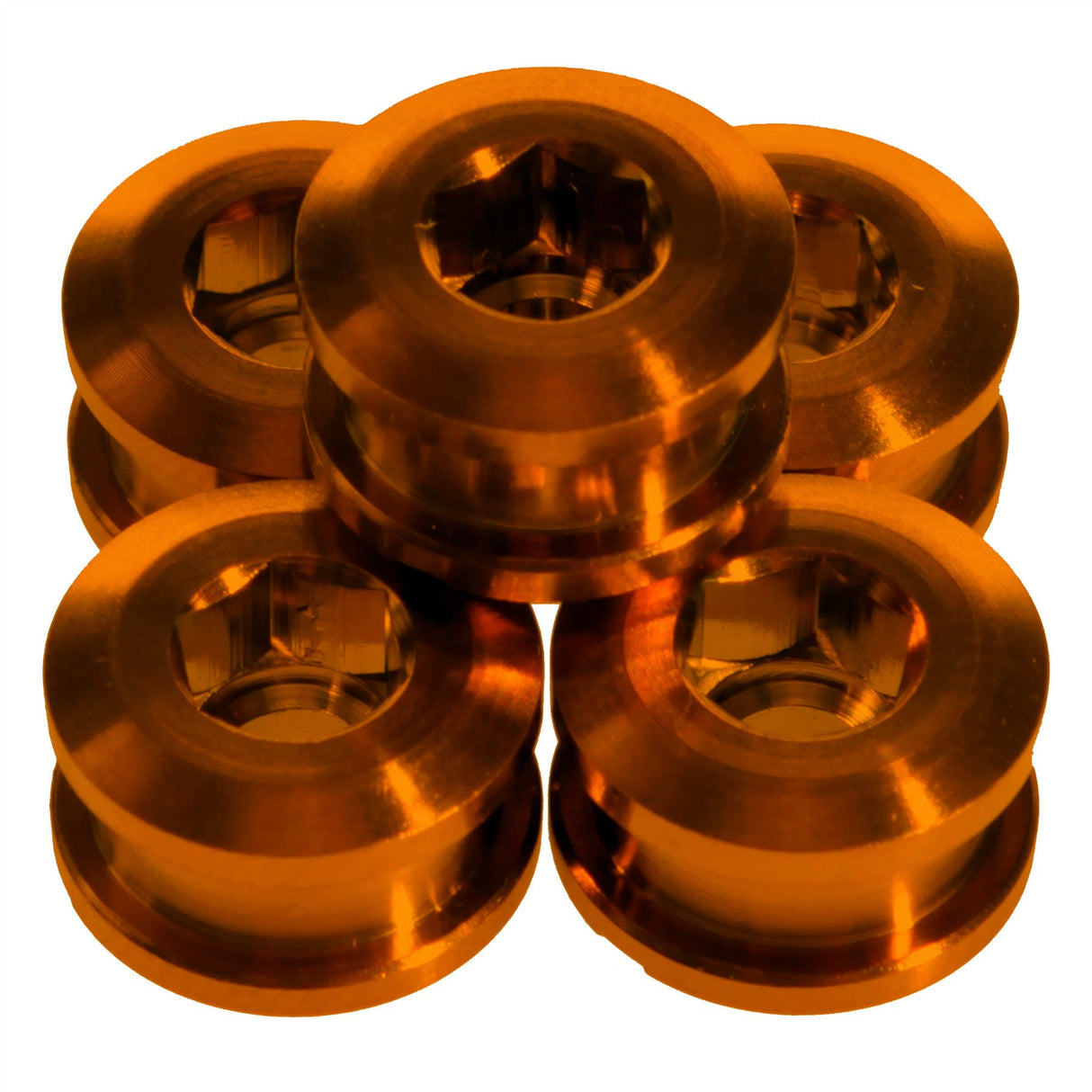 INSIGHT Alloy Chain Ring Bolts 6.5mm Orange INBO654OROR