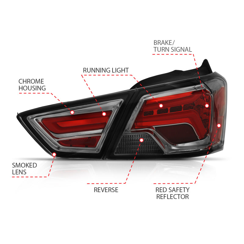 ANZO 14-18 Chevrolet Impala LED Taillights Smoke 321345