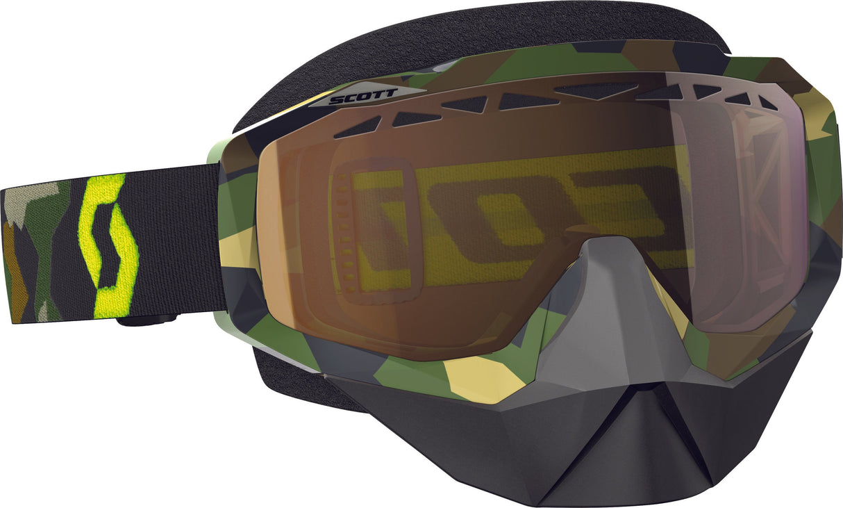 SCOTT Hustle Sno-X Goggle Gry/Ylw Am P Gold Chrome Lens 246439-5409311