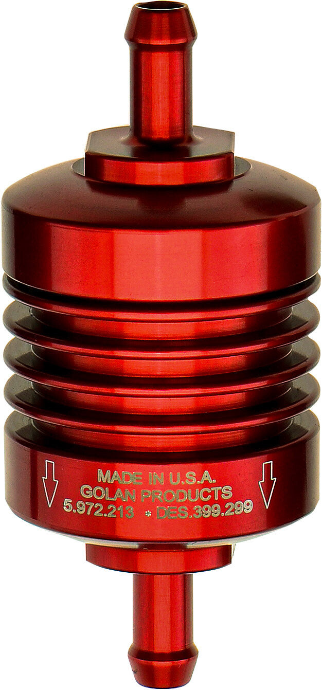 GOLAN Mini Fuel Filter Red 5/16" Barb Fitting 60-312C-RED
