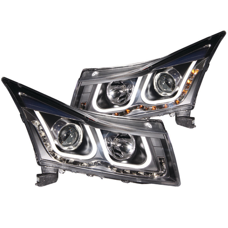ANZO 2011-2015 Chevrolet Cruze Projector Headlights w/ U-Bar Black 121462