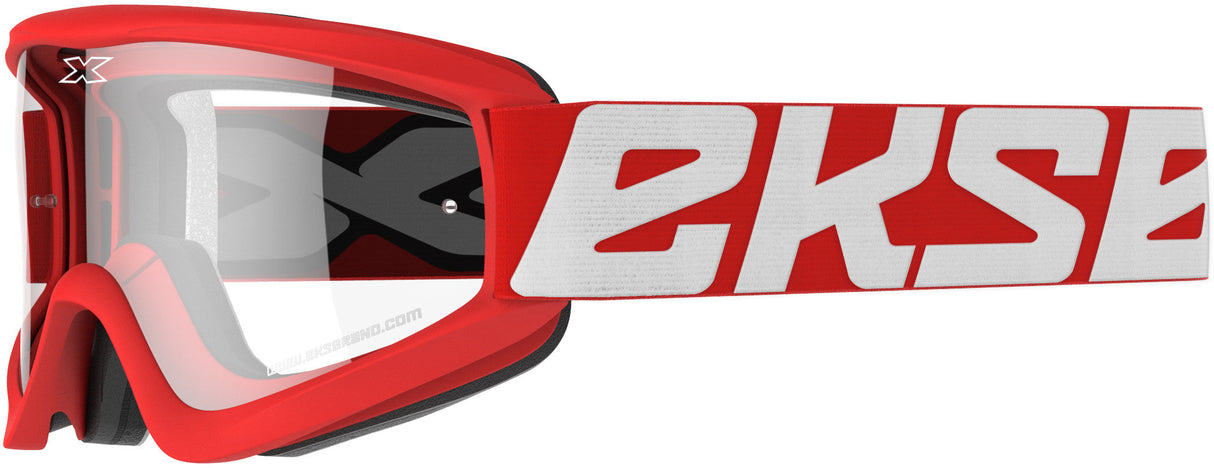 EKS BRAND Flat-Out Clear Goggle Red 067-10445