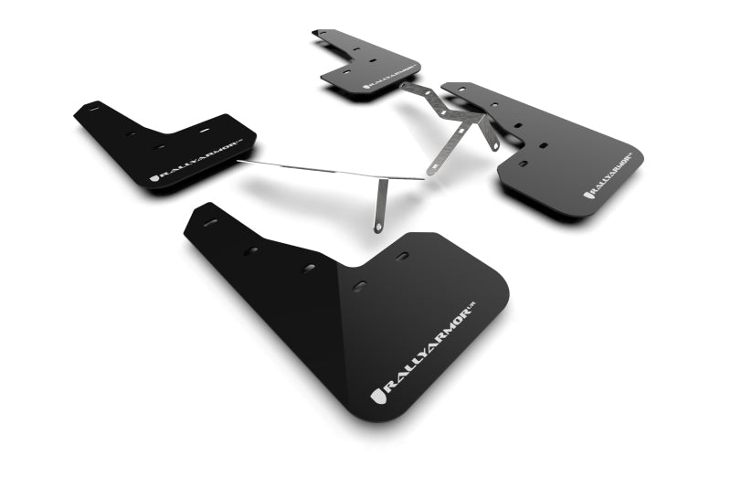 Rally Armor 2022 Honda Civic (Incl. Si/Sport/Touring) UR Black Mud Flap w/ White Logo MF90-UR-BLK/WH