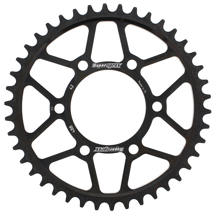 SUPERSPROX Rear Sprocket Steel 42t-530 Blk Kaw RFE-488-42-BLK