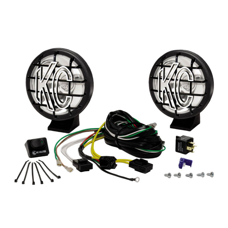 KC HiLiTES Apollo Pro 5in. Halogen Light 55w Spot Beam (Pair Pack System) - Black 450