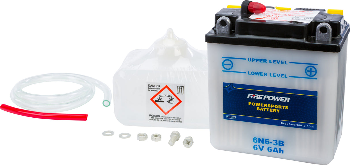 FIRE POWER Battery W/Acid 6n6-3b 6v 6N6-3B