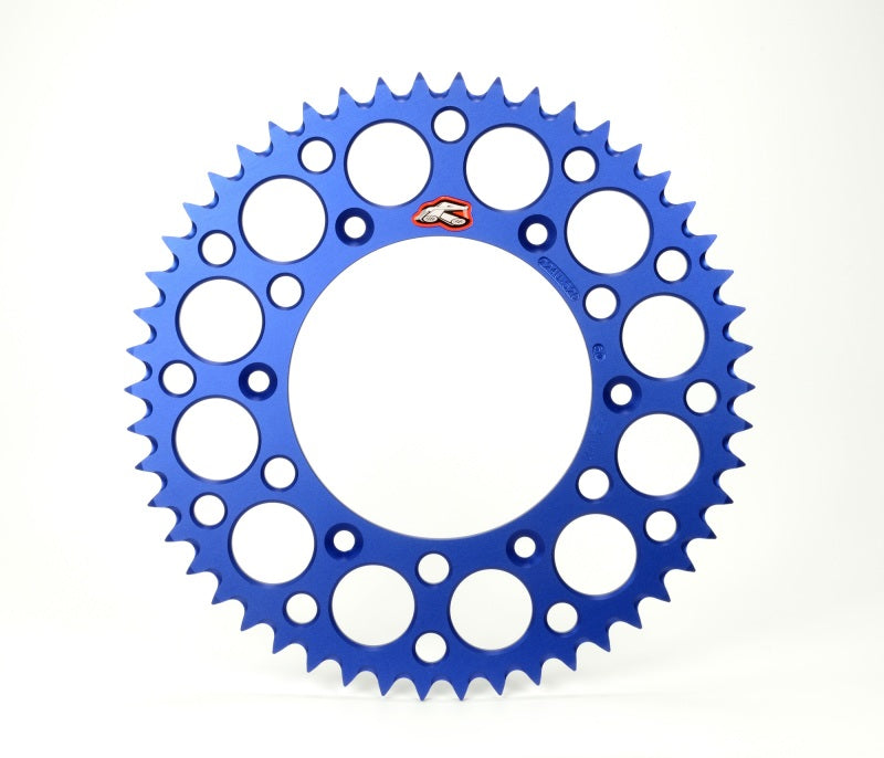 Renthal 02-23 Yamaha YZ 125/ YZ 250/F/X/ YZ450F Rear Grooved Sprocket - Blue 520-49P Teeth 150U-520-49GBBU