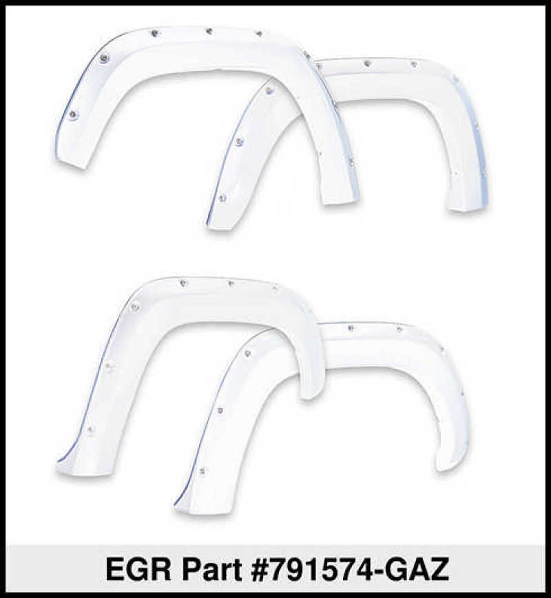 EGR 14+ Chev Silverado 6-8ft Bed Bolt-On Look Color Match Fender Flares - Set - Summit White 791574-GAZ