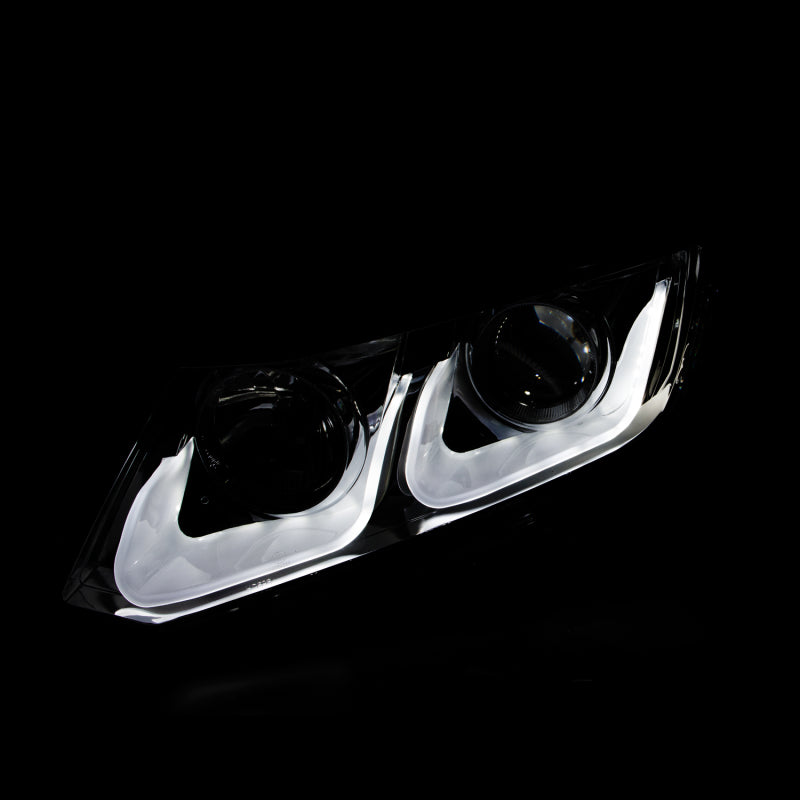 ANZO 2012-2015 Honda Civic Projector Headlights w/ U-Bar Black 121479