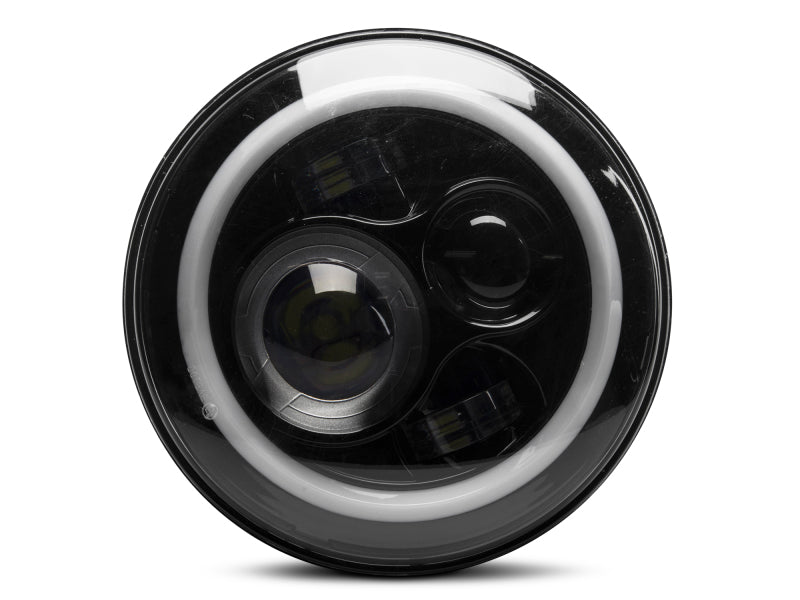 Raxiom 97-18 Jeep Wrangler TJ/JK Axial Halo Headlights w/ DRL Amber Signals- Blk Hsng (Clear Lens) J108037