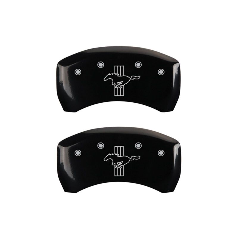 MGP Rear set 2 Caliper Covers Engraved Rear GT500 Shelby & Cobra Black finish silver ch 10010RGT5BK