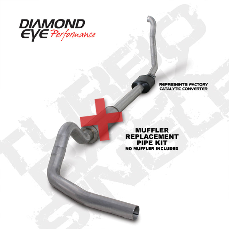 Diamond Eye KIT 4in MFLR RPLCMENT PIPE TB SGL ALUM 94-97 5 7 3L F250/F350 PWRSTROKE NFS W CARB STDS K4306A-RP
