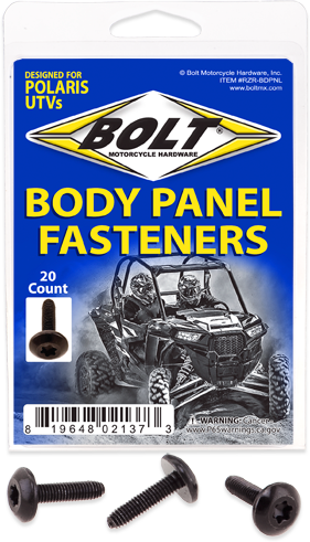 BOLT Utv Body Panel Fasteners M6x24 Body Panel Screws 20pk RZR-BDPNL
