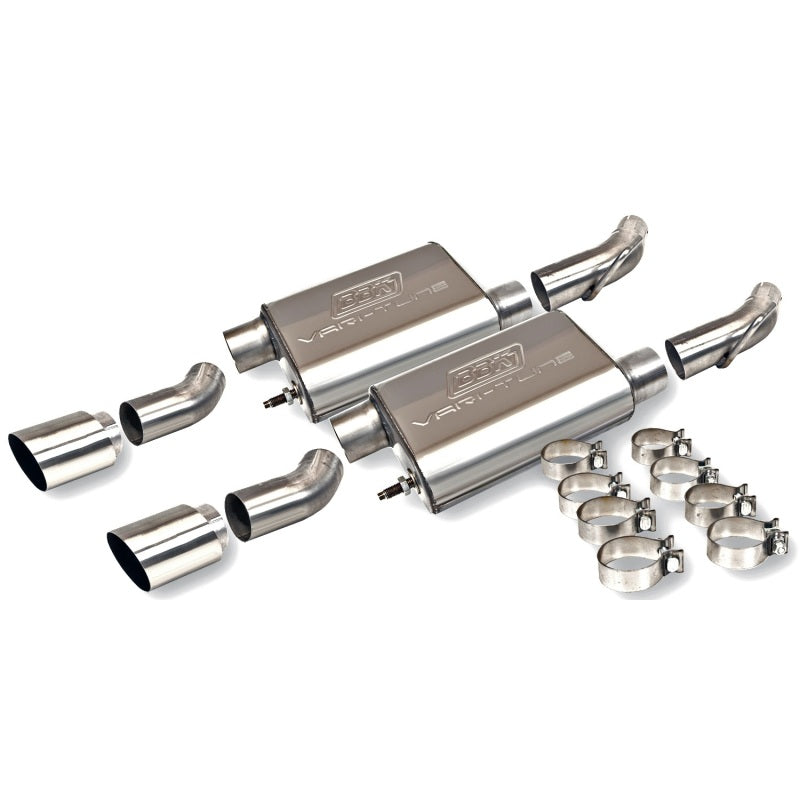 BBK Vari-Tune Axle Back Exhaust Kit 2 Adjustable Performance Mufflers 2-3/4 Pipe 4 in. Tips 41065