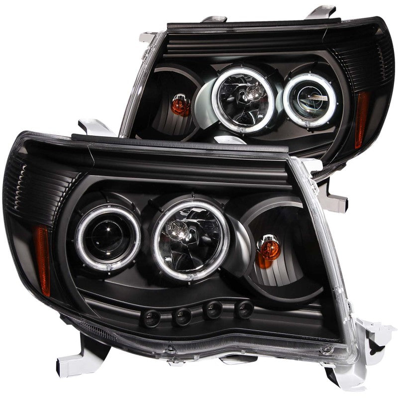 ANZO 2005-2011 Toyota Tacoma Projector Headlights w/ Halo Black 121282