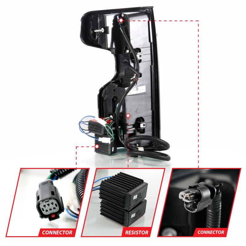 Anzo 19-21 Chevy Silverado Work TruckFull LED Tailights Black Housing Smoke Lens G2 (w/C Light Bars) 311418