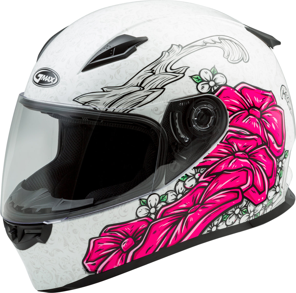 GMAX Ff-49s Full-Face Yarrow Snow Helmet White/Pink Sm G2494404