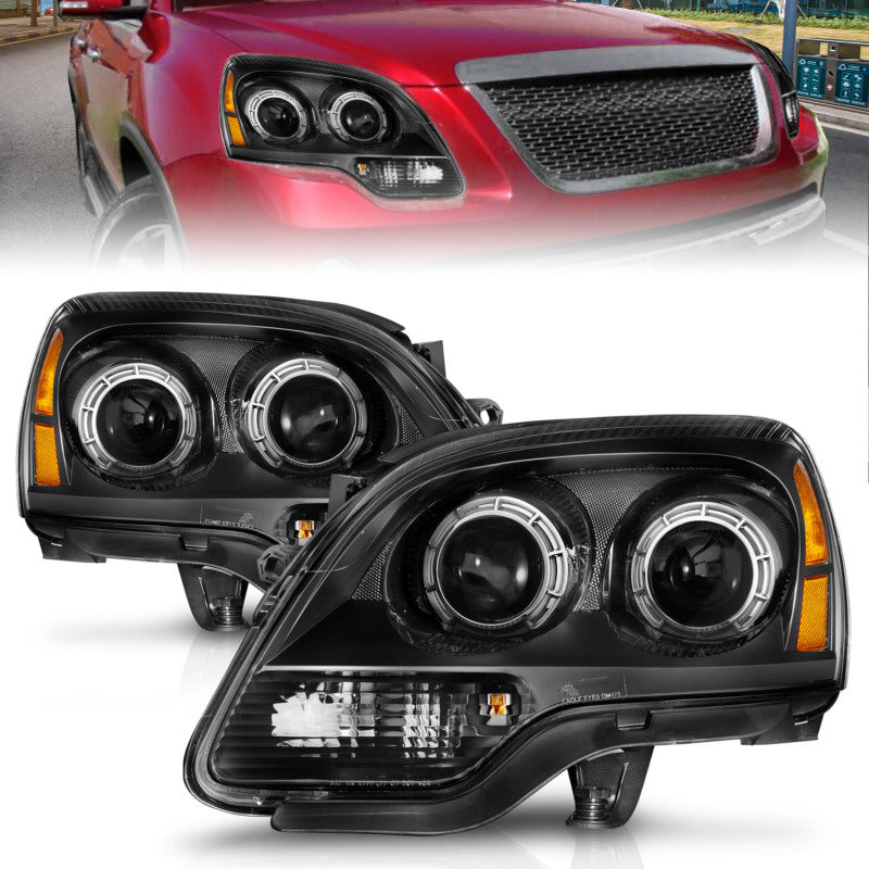 Anzo 99-17 GMC Sierra/Denali Headlights Chrome Amber (w/C Light Bars) 111523