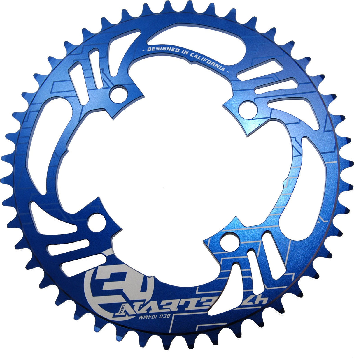 ELEVN 4-Bolt Flow Chainring Blue 50t ELCRF450BLBL