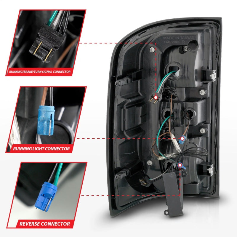 ANZO 14-18 GMC Sierra 1500 LED Taillights Red/Clear 311466