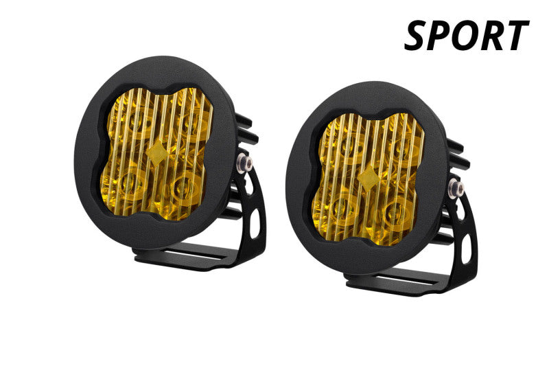 Diode Dynamics SS3 LED Pod Sport - Yellow SAE Fog Round (Pair) DD6142P