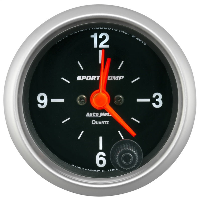 Autometer Sport-Comp 2-1/16in. 12 Hour Analog Clock Gauge 3385