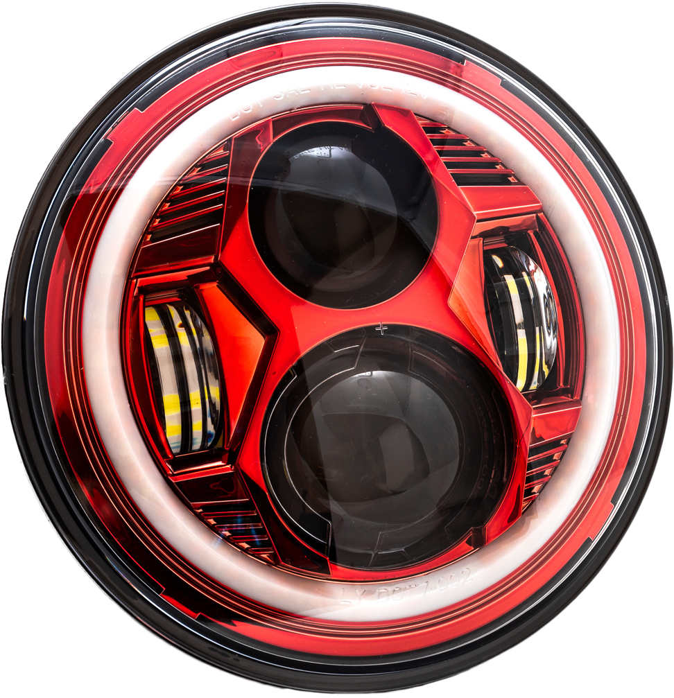 LETRIC LIGHTING CO7" Led Headlight Red Halo IndianLLC-ICC-7R