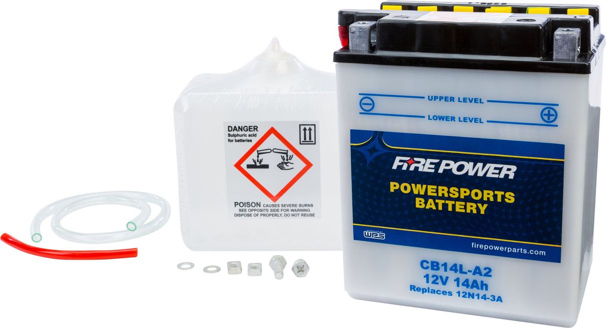 FIRE POWER Battery W/Acid Cb14l-A2 12v Heavy Duty CB14L-A2