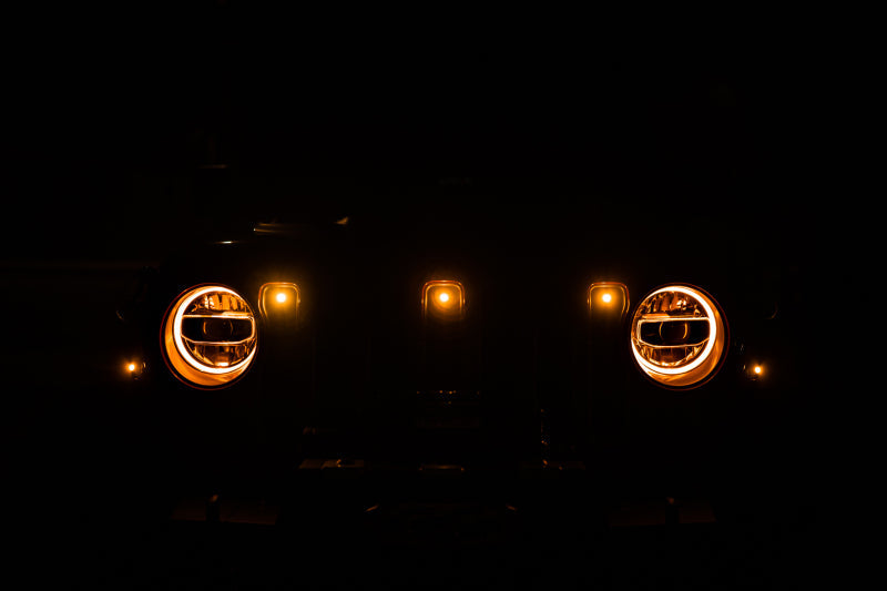 DV8 Offroad 2018+ Jeep JL Grill Amber Marker Lights GRJL-02