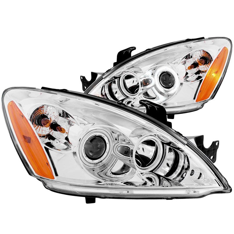 ANZO 2004-2007 Mitsubishi Lancer Projector Headlights w/ Halo Chrome (CCFL) 121103