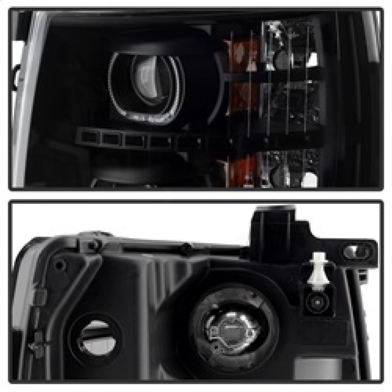 Xtune Chevy Silverado 1500/2500/3500 07-13 LED Halo Projector Headlights Black PRO-JH-CSIL07-CFB-BK 9032189