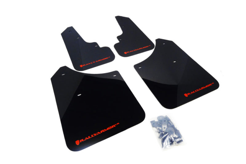 Rally Armor 03-08 Subaru Forester Black UR Mud Flap w/ Red Logo MF5-UR-BLK/RD