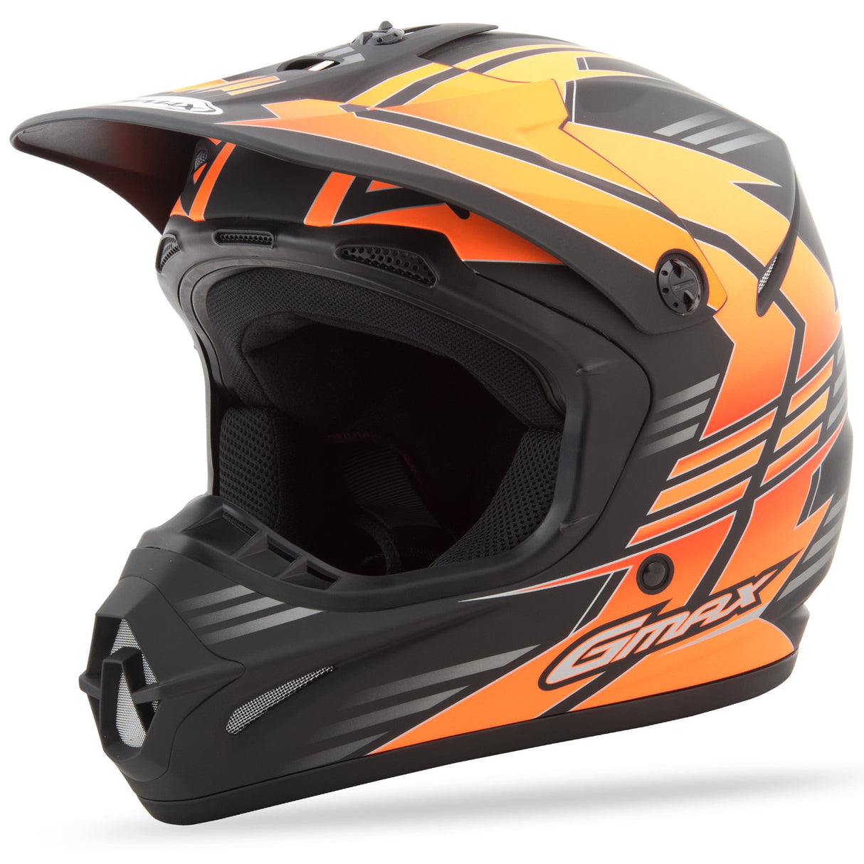 GMAX Gm-46.2x Off-Road Race Helmet Matte Black/Hi-Vis Orange Xl G3466697 TC-26F