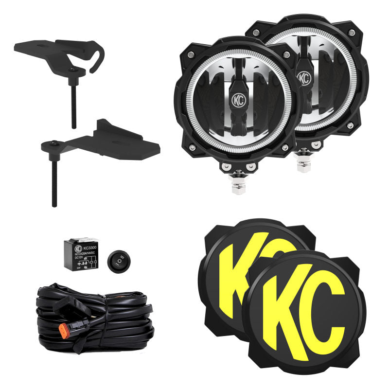 KC HiLiTES Jeep 392/Mojave Gravity LED PRO6 Wide-40 2-Light Sys Ditch Light Kit 97166