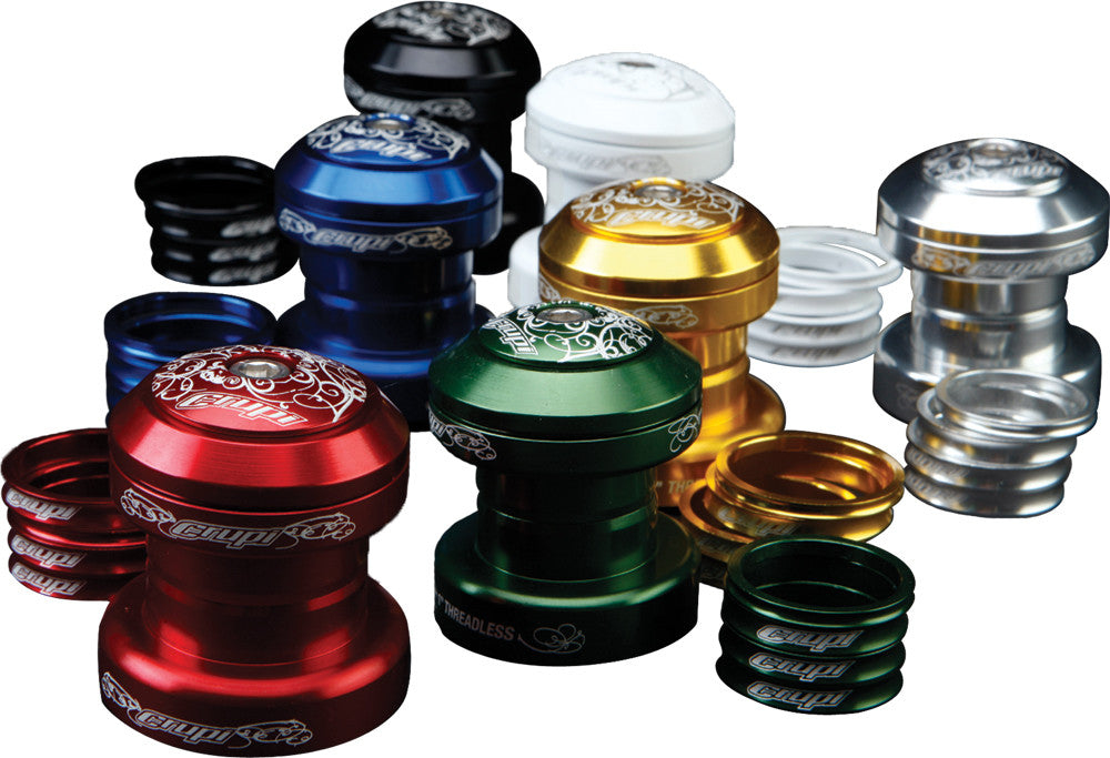 CRUPI Headset W/Alloy Anodized Spacers Green 1" 45107