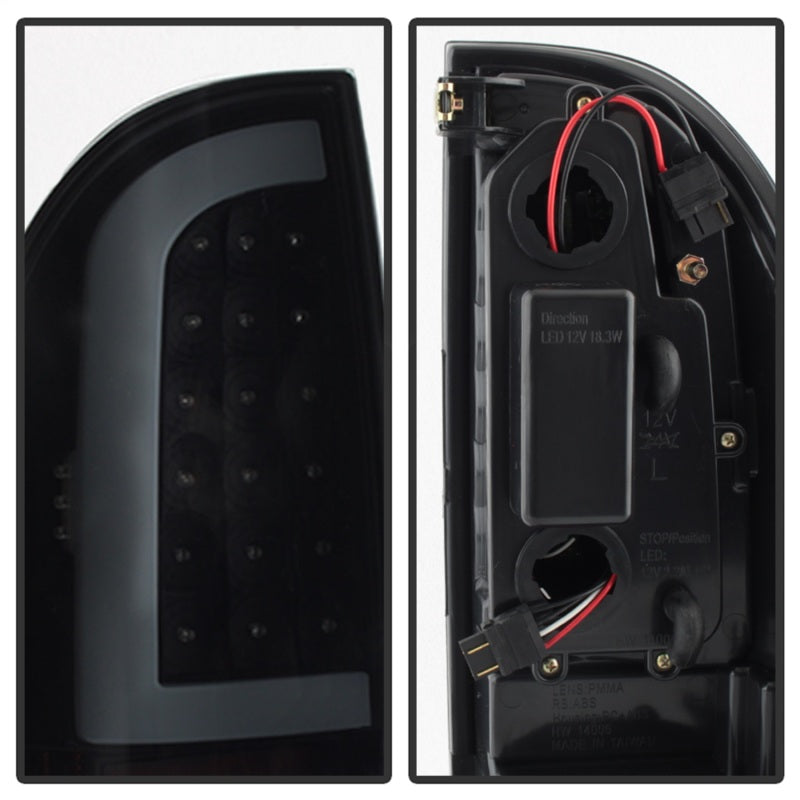 xTune 05-15 Toyota Tacoma (Excl LED Tail Lights) LED Tail Lights - Blk Smk (ALT-ON-TT05-LBLED-BSM) 9038556