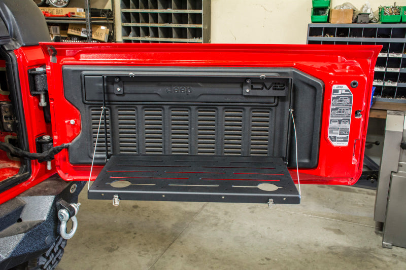 DV8 Jeep JL Tailgate Mounted Table (Trail Table) - Black TTJL-01