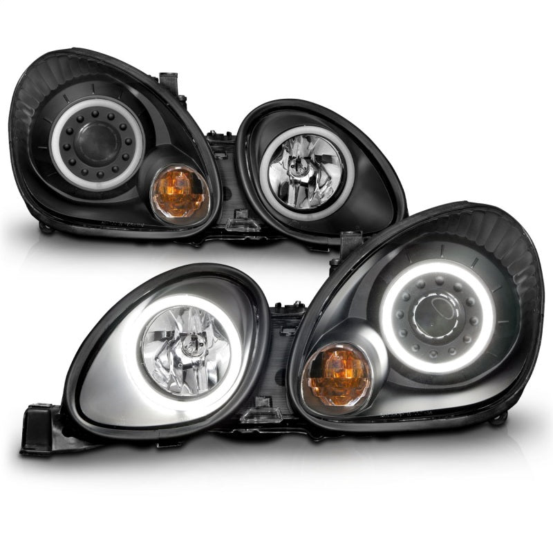 ANZO 1998-2005 Lexus Gs300 Projector Headlights w/ Halo Black 121144