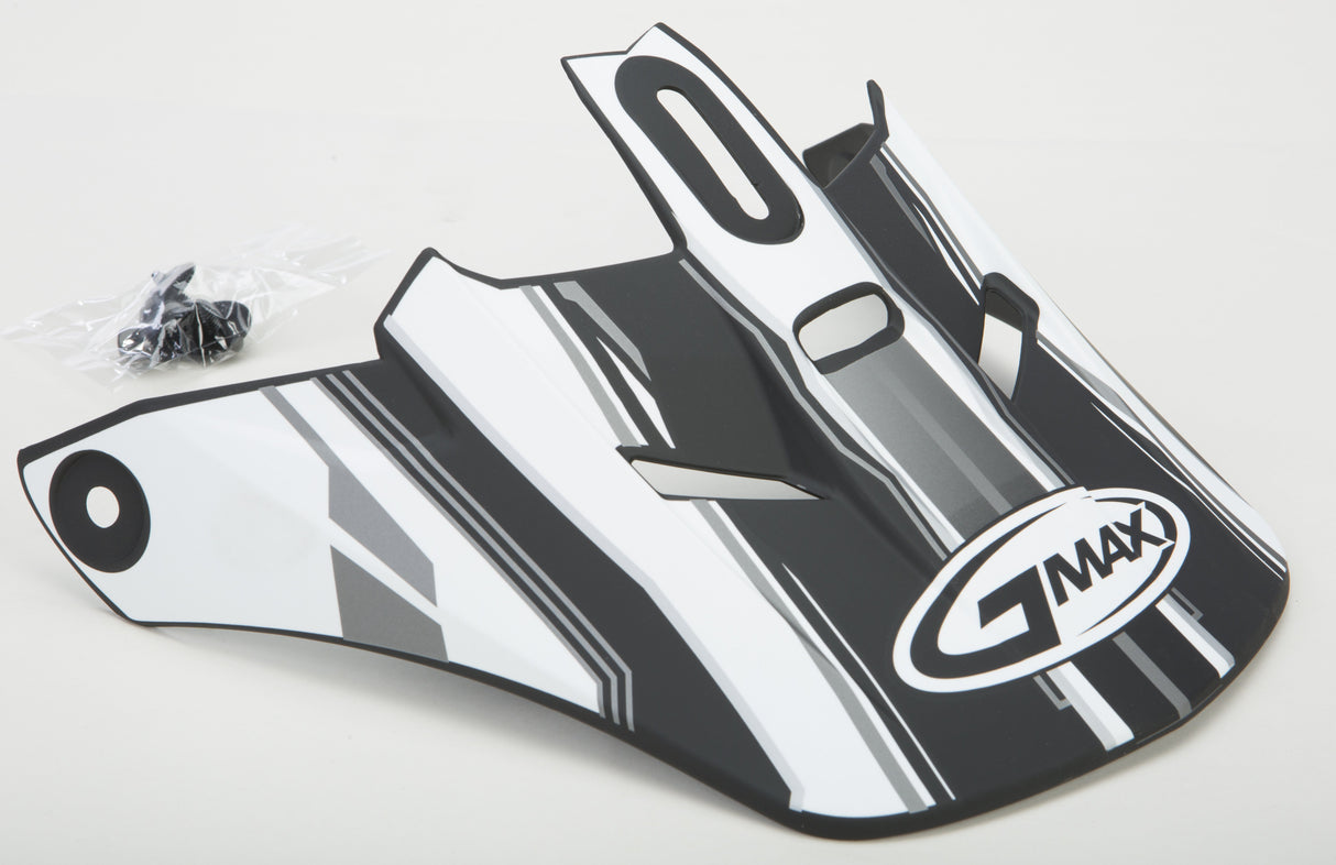 GMAX Gm-46.2 Traxxion Helmet Visor Matte Black/White/Silver Md-3x G046220