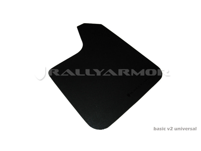 Rally Armor Universal fitment (no hardware) Basic Black Mud Flap w/ Blue Logo MF12-BAS-BL