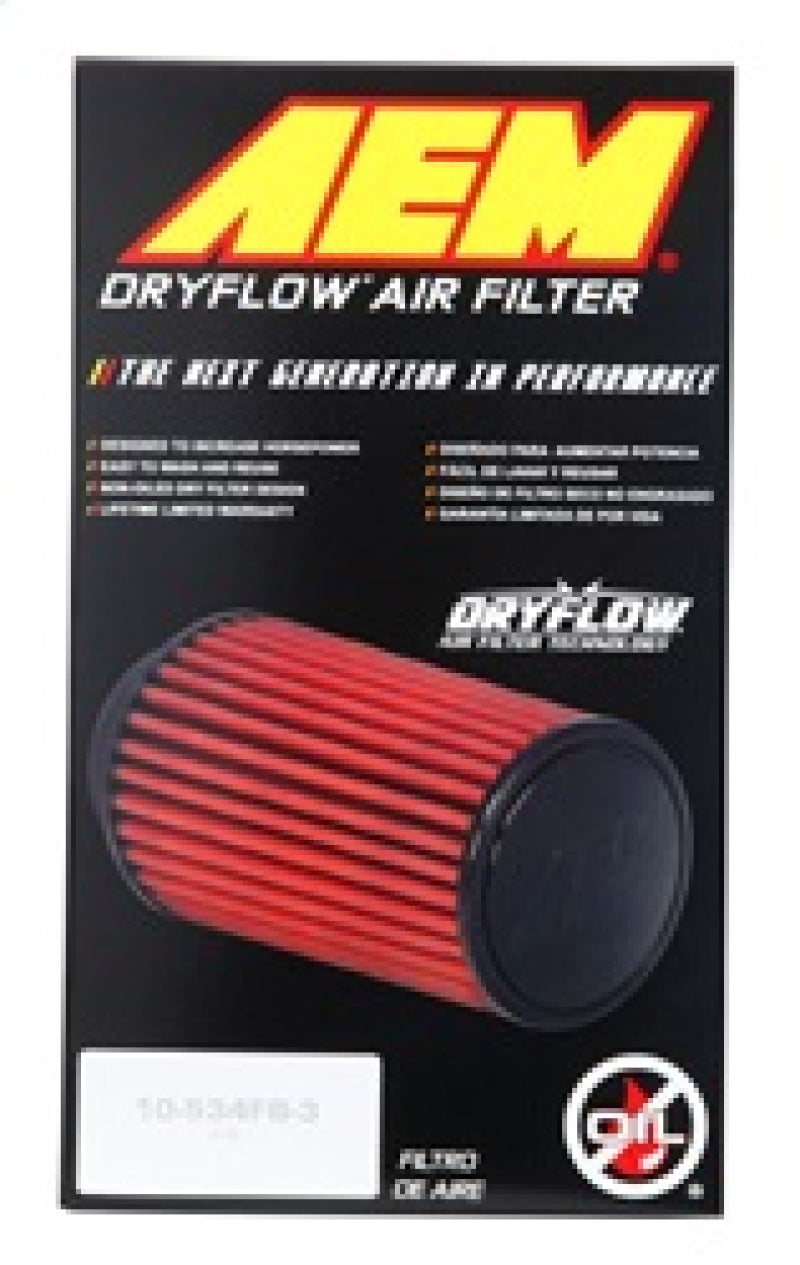AEM DryFlow Air Filter AIR FILTER KIT 2.5in X 9in DRYFLOW 21-2019DK