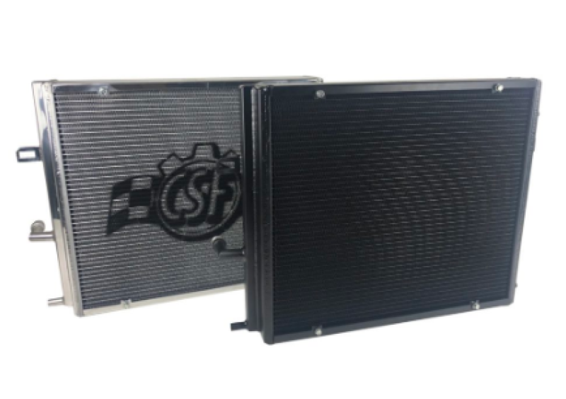 CSF BMW B58/B48 Front Mount Triple-Pass Heat Exchanger w/Rock Guard - Black 8131B