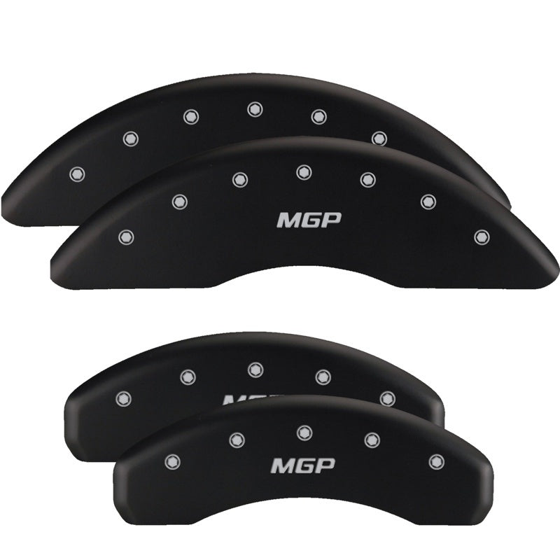 MGP 4 Caliper Covers Engraved Front Gen 5/Camaro Engraved Rear Gen 5/SS Red finish silver ch 14036SCS5RD