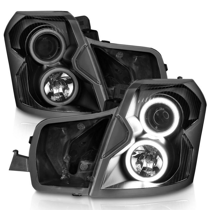 ANZO 2003-2007 Cadillac Cts Projector Headlights w/ Halo Black (CCFL) 121417