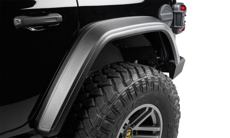 Bushwacker 18-21 Jeep Wrangler JL (2-Door & 4-Door) Flat Style Flares 4pc - Black 11950-07