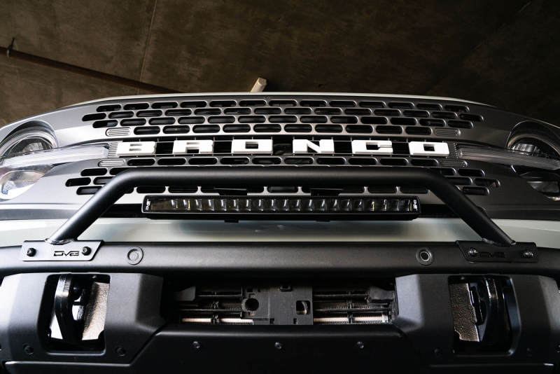 DV8 Offroad 2021-2022 Ford Bronco (Not For Factory Plastic Bumper) Factory Bumper Bull Bar - Black LBBR-06